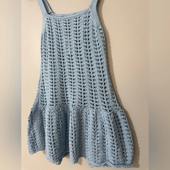 Anthropologie Celandine Blue Crochet Swim Cover-Up - Picture 6 of 10